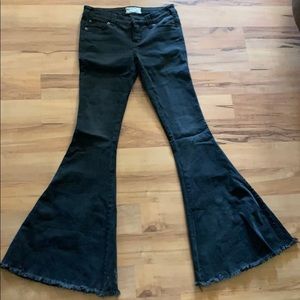 Free people faded black flare/bell bottom jeans